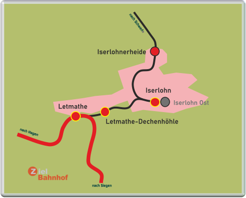 Letmathe Letmathe-Dechenhöhle Iserlohn Iserlohn Ost Iserlohnerheide nach Hagen nach Siegen nach Schwerte