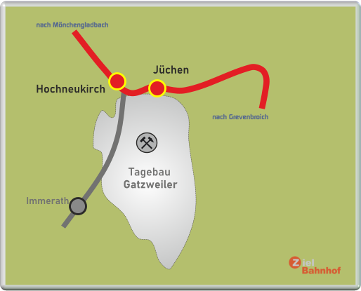 Tagebau Gatzweiler Hochneukirch Jüchen Immerath nach Grevenbroich nach Mönchengladbach